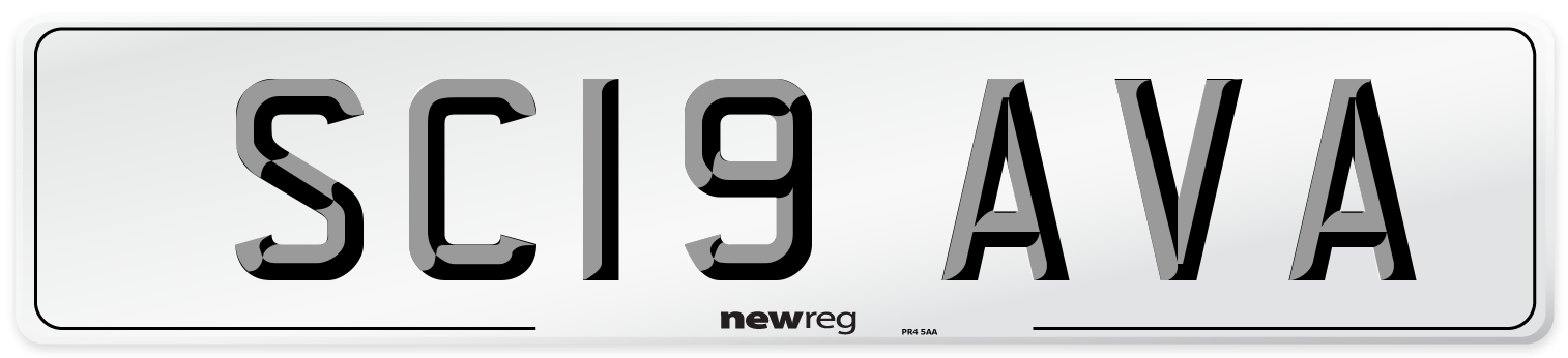 SC19 AVA Number Plate from New Reg